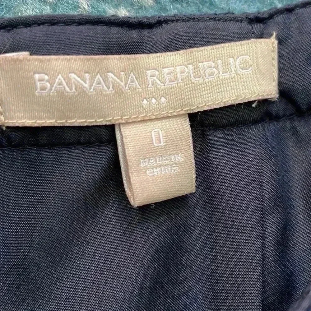 Banana republic woven cotton grid lined skirt zero